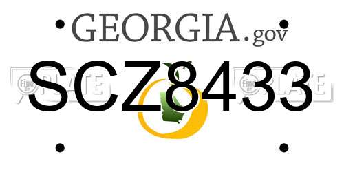 SCZ8433 Georgia License Plate