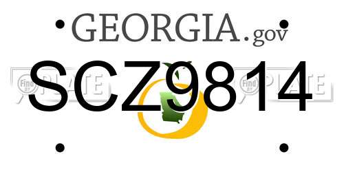SCZ9814 Georgia License Plate