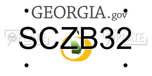 SCZB32 Georgia License Plate