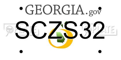 SCZS32 Georgia License Plate
