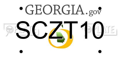 SCZT10 Georgia License Plate