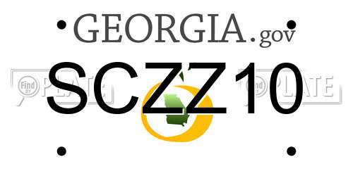 SCZZ10 Georgia License Plate