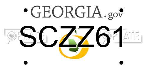 SCZZ61 Georgia License Plate