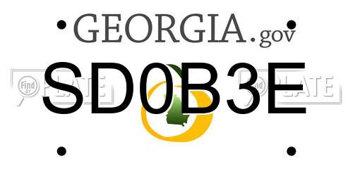 SD0B3E Georgia License Plate