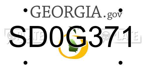 SD0G371 Georgia License Plate