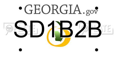 SD1B2B Georgia License Plate