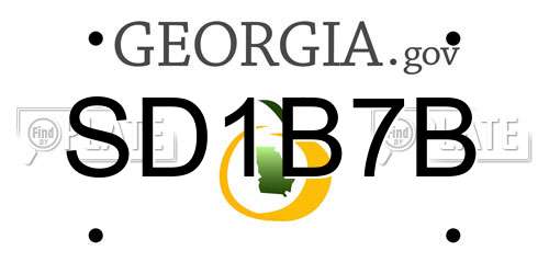 SD1B7B Georgia License Plate