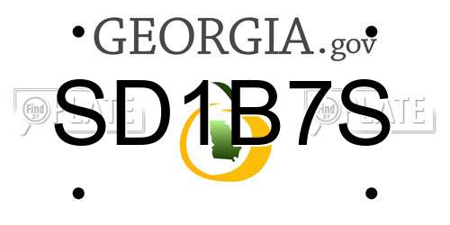 SD1B7S Georgia License Plate