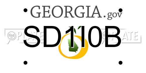 SD1I0B Georgia License Plate