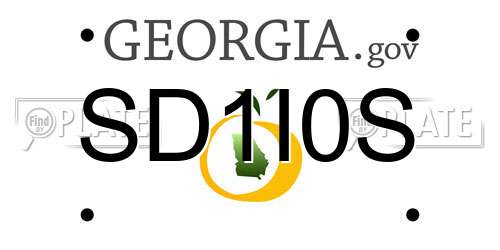 SD1I0S Georgia License Plate