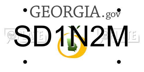 SD1N2M Georgia License Plate