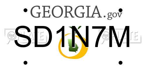 SD1N7M Georgia License Plate