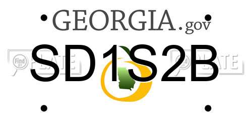 SD1S2B Georgia License Plate