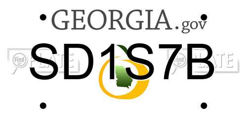 SD1S7B Georgia License Plate