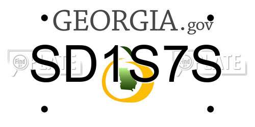SD1S7S Georgia License Plate