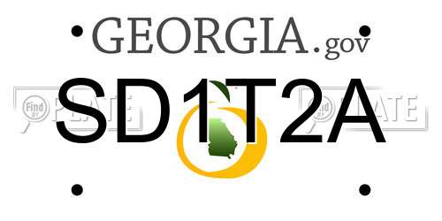 SD1T2A Georgia License Plate