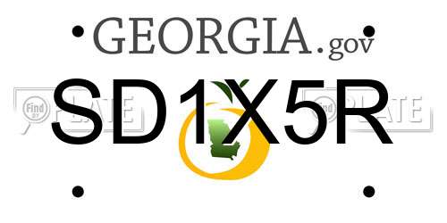 SD1X5R Georgia License Plate