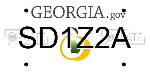 SD1Z2A Georgia License Plate