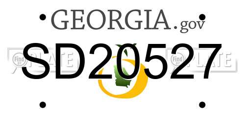 SD20527 Georgia License Plate