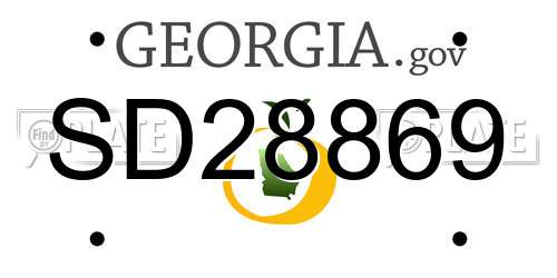 SD28869 Georgia License Plate