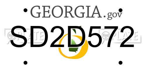 SD2D572 Georgia License Plate