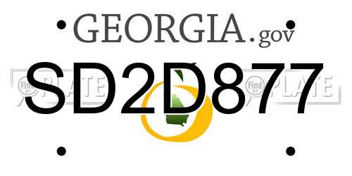 SD2D877 Georgia License Plate