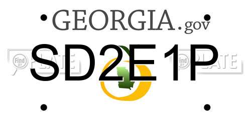 SD2E1P Georgia License Plate