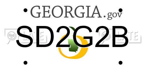 SD2G2B Georgia License Plate