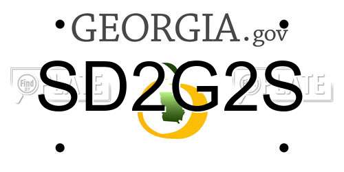 SD2G2S Georgia License Plate