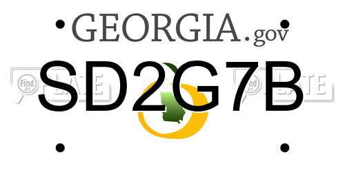SD2G7B Georgia License Plate