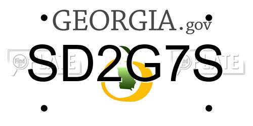 SD2G7S Georgia License Plate