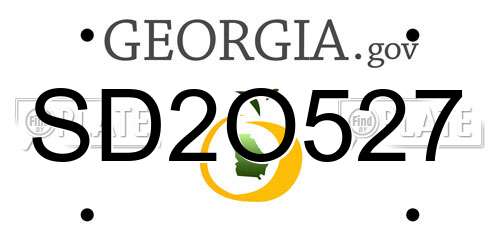 SD2O527 Georgia License Plate