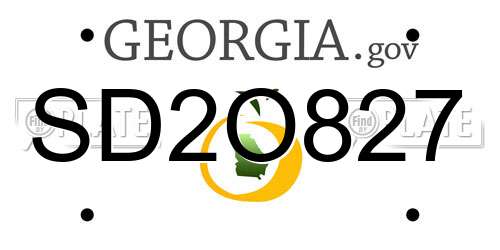 SD2O827 Georgia License Plate
