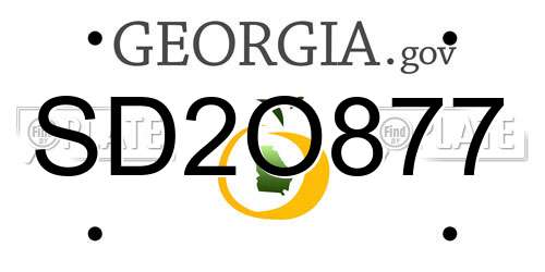 SD2O877 Georgia License Plate