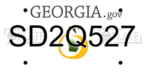 SD2Q527 Georgia License Plate
