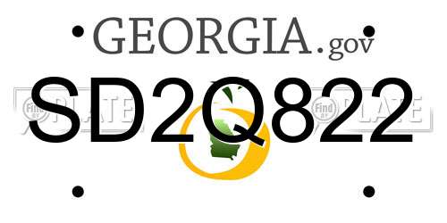 SD2Q822 Georgia License Plate