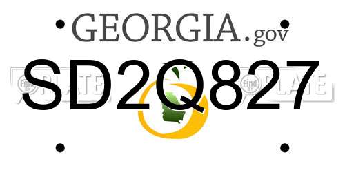 SD2Q827 Georgia License Plate