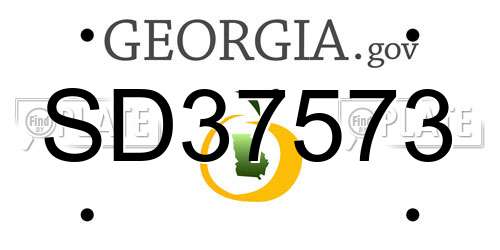 SD37573 Georgia License Plate
