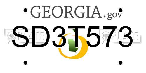 SD3T573 Georgia License Plate