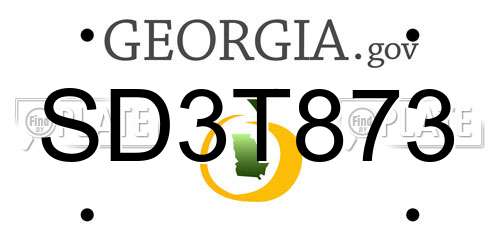 SD3T873 Georgia License Plate
