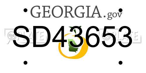 SD43653 Georgia License Plate