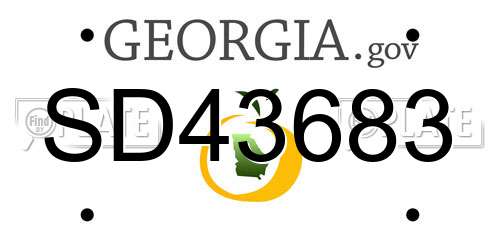 SD43683 Georgia License Plate