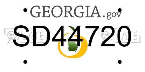 SD44720 Georgia License Plate
