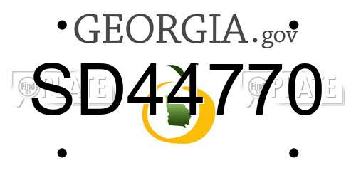 SD44770 Georgia License Plate