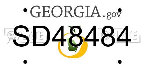 SD48484 Georgia License Plate
