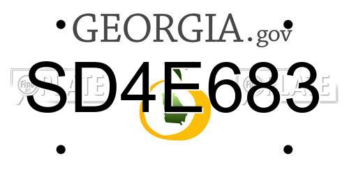 SD4E683 Georgia License Plate