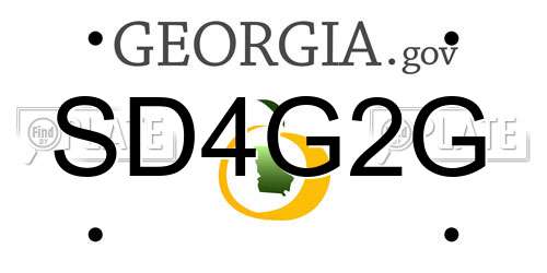 SD4G2G Georgia License Plate