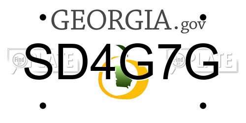 SD4G7G Georgia License Plate
