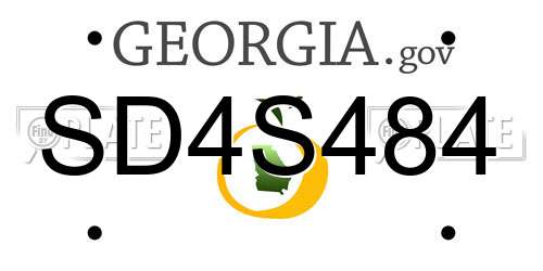 SD4S484 Georgia License Plate