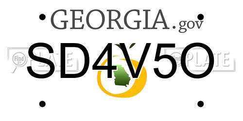 SD4V5O Georgia License Plate
